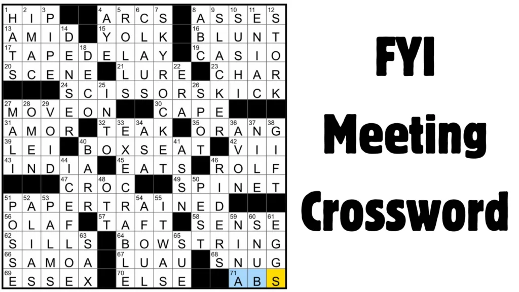 FYI Meeting Crossword